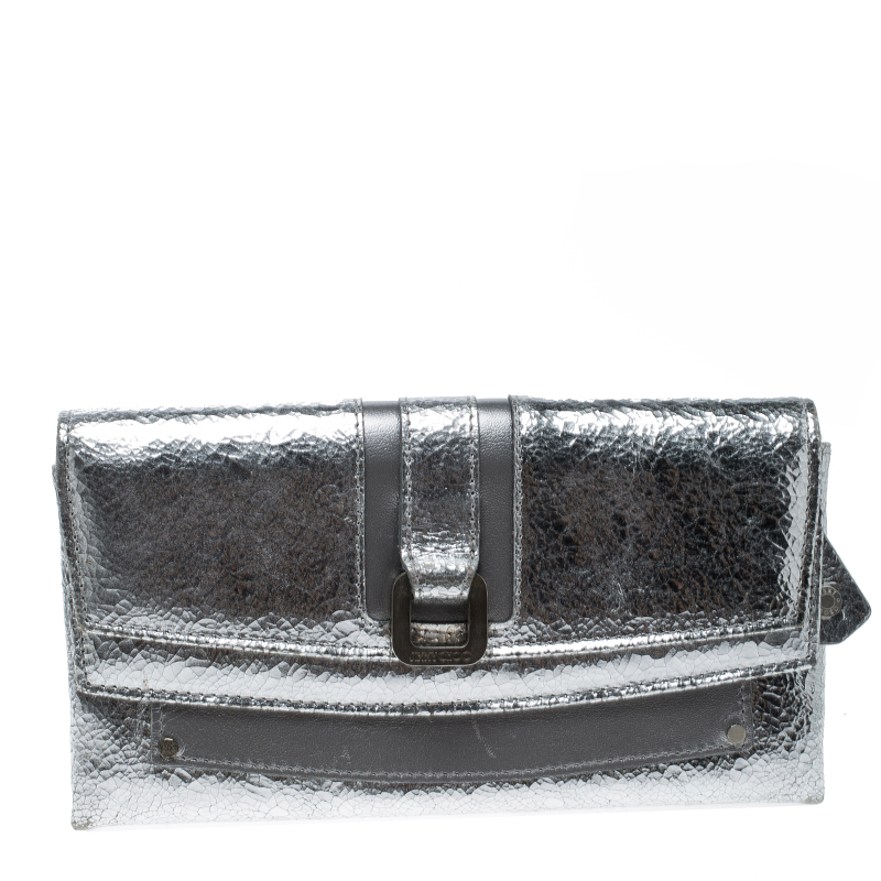 jimmy choo metallic clutch