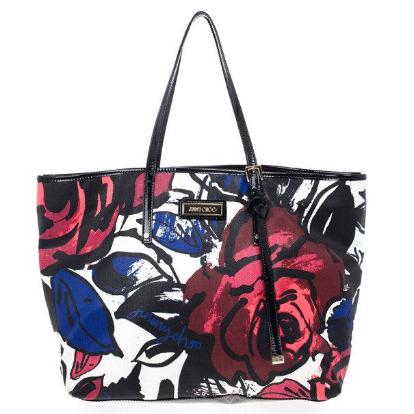 Pre Owned Jimmy Choo 'Sasha' Floral Tote