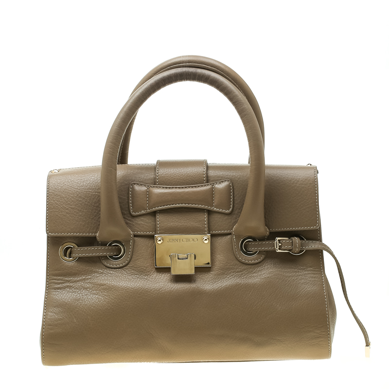 مملوكة مسبقًا Jimmy Choo Beige Leather Small Rosalie Sacthel