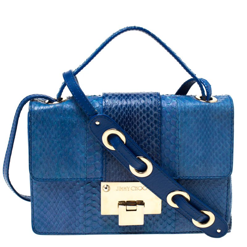 Jimmy Choo Blue Snakeskin Rebel Crossbody Bag Jimmy Choo | TLC