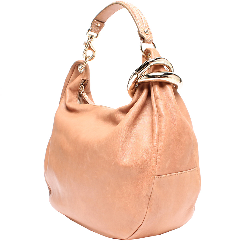 

Jimmy Choo Beige Leather Hobo Bag