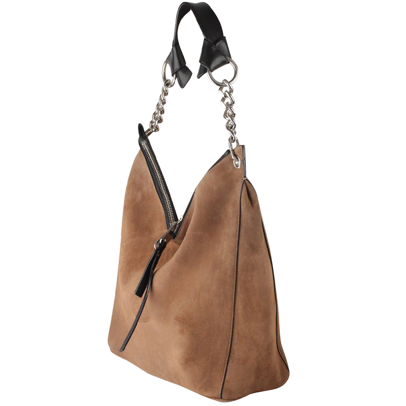 

Jimmy Choo Brown Suede Raven Shoulder Bag