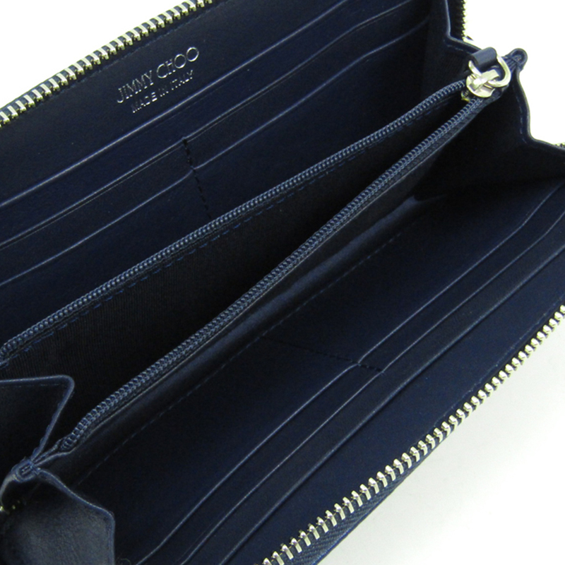 

Jimmy Choo Navy Blue Leather Filipa Zip Around Wallet