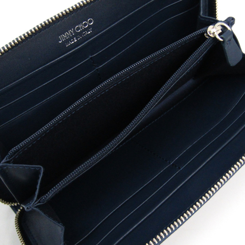 

Jimmy Choo Navy Blue Leather Filipa Zip Around Wallet