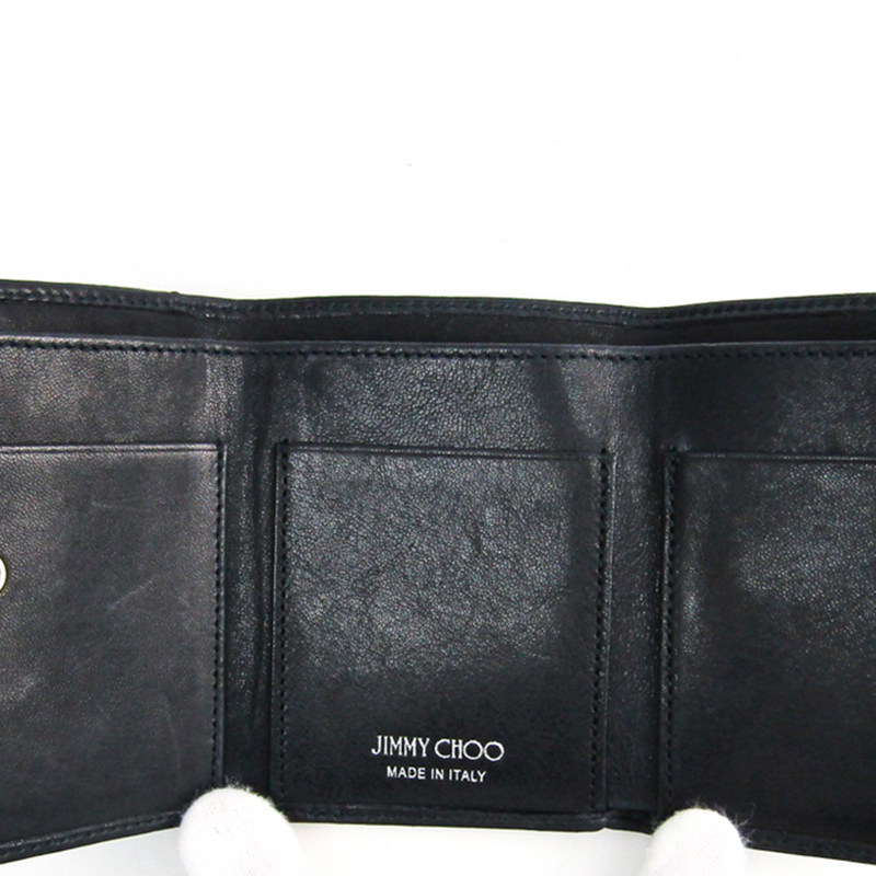 

Jimmy Choo Black Leather Nemo Trifold Wallet