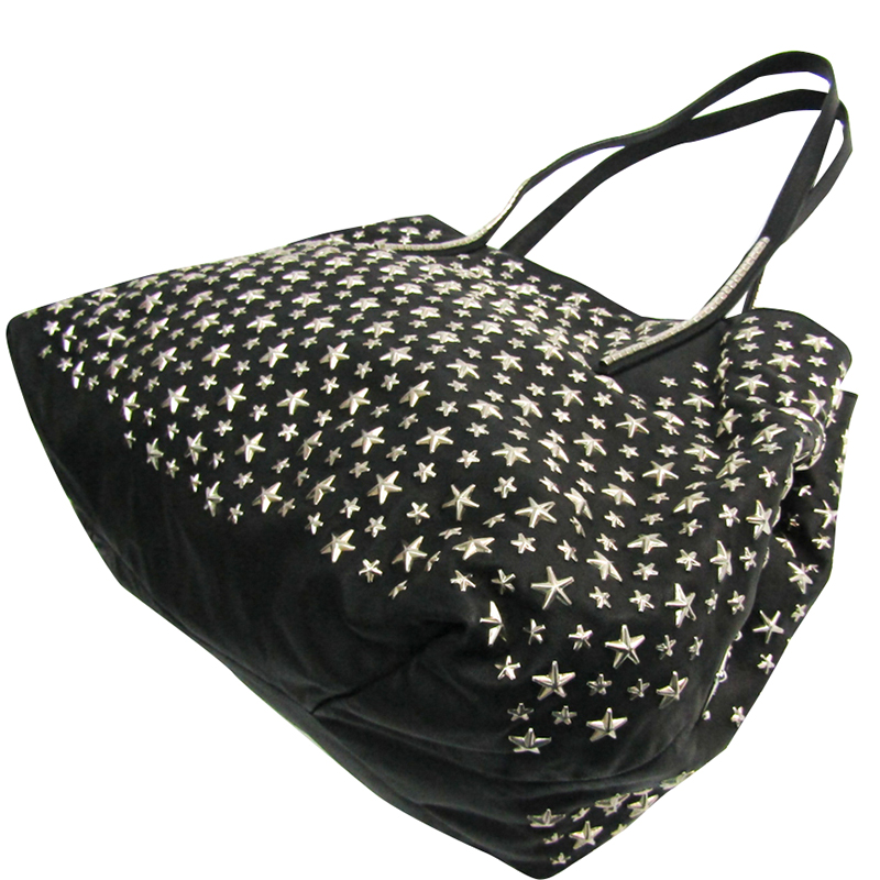 

Jimmy Choo Black Leather Star Studded Starry Tote