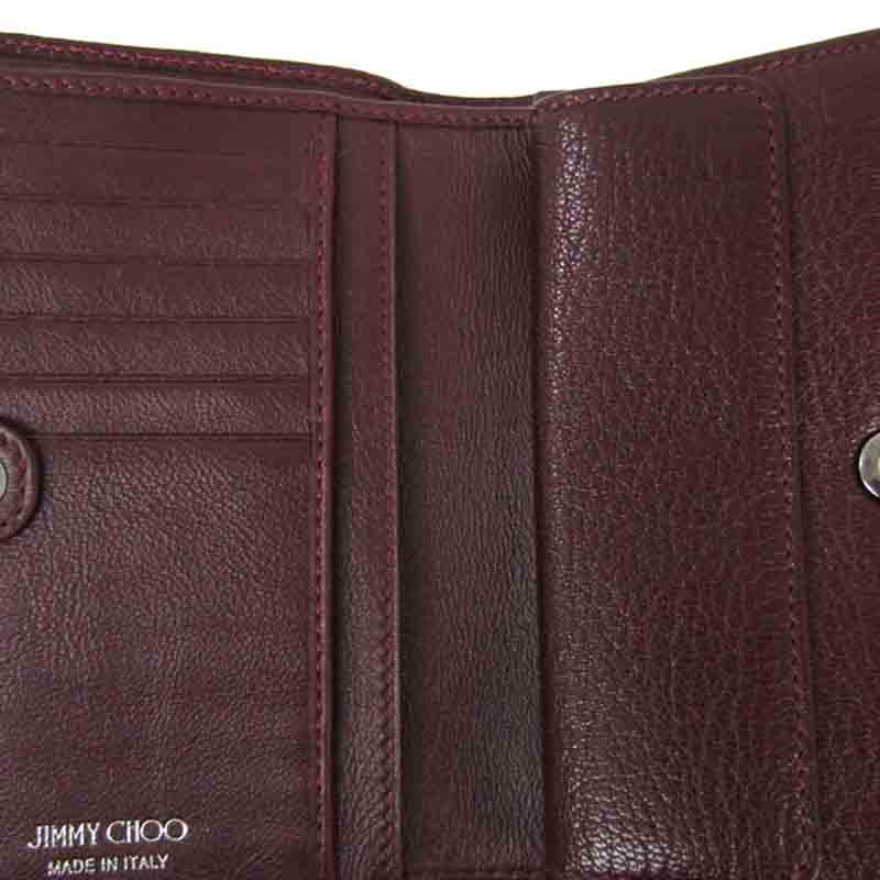 

Jimmy Choo Bordeaux Leather Bifold Wallet, Burgundy