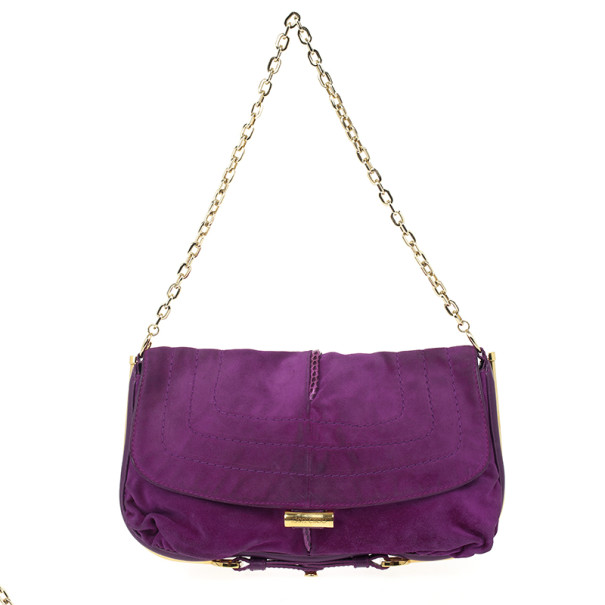 Pre Owned Jimmy Choo Suede Chain Strap Bag