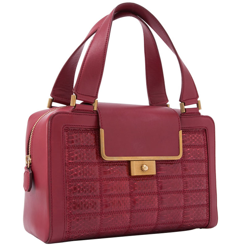 

Jimmy Choo Red Leather Top Handle Bag
