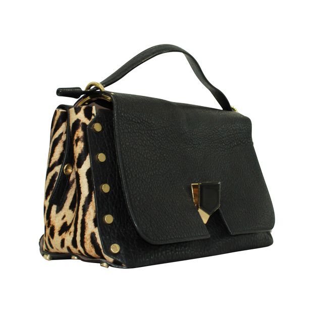 

Jimmy Choo Black Leather Top Handle Bag