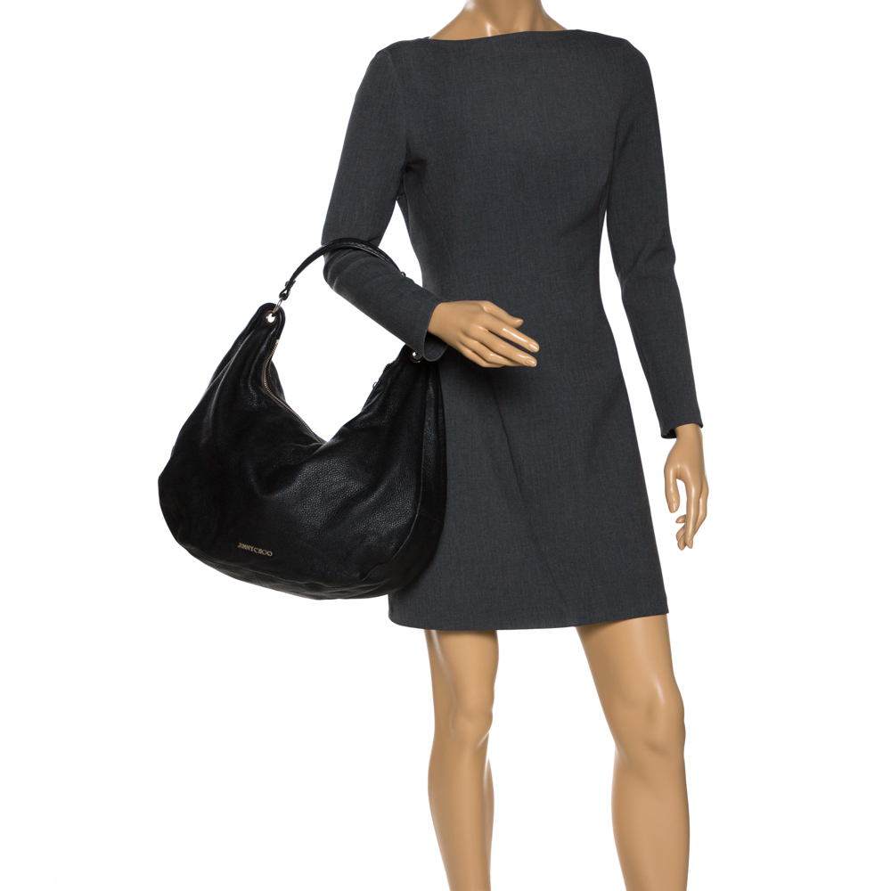 

Jimmy Choo Black Leather Solar Hobo