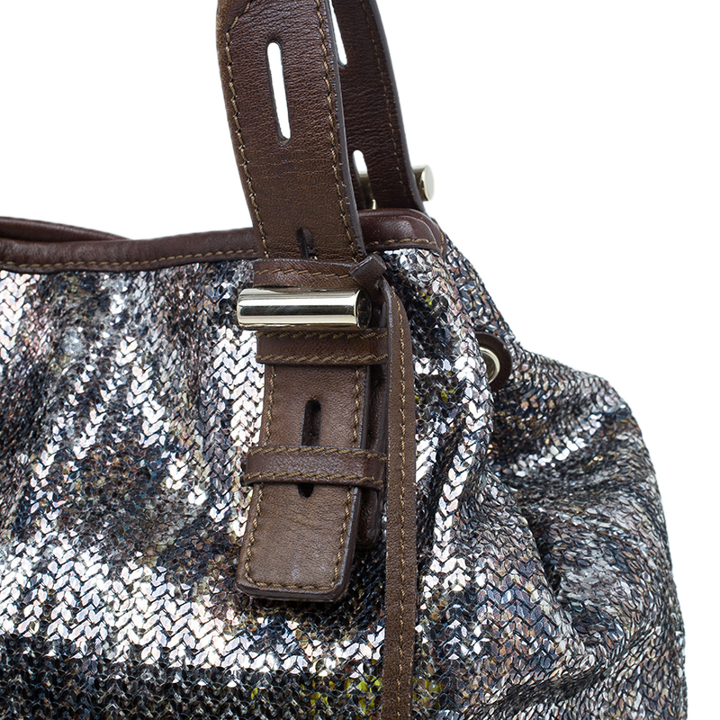 Jimmy Choo Sequin Python Print with authentic leather Diego Bag