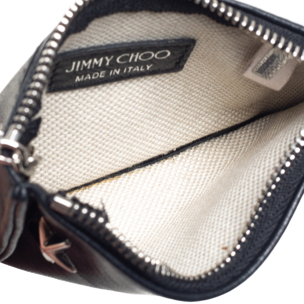 

Jimmy Choo Black Leather Star Zip Coin Purse