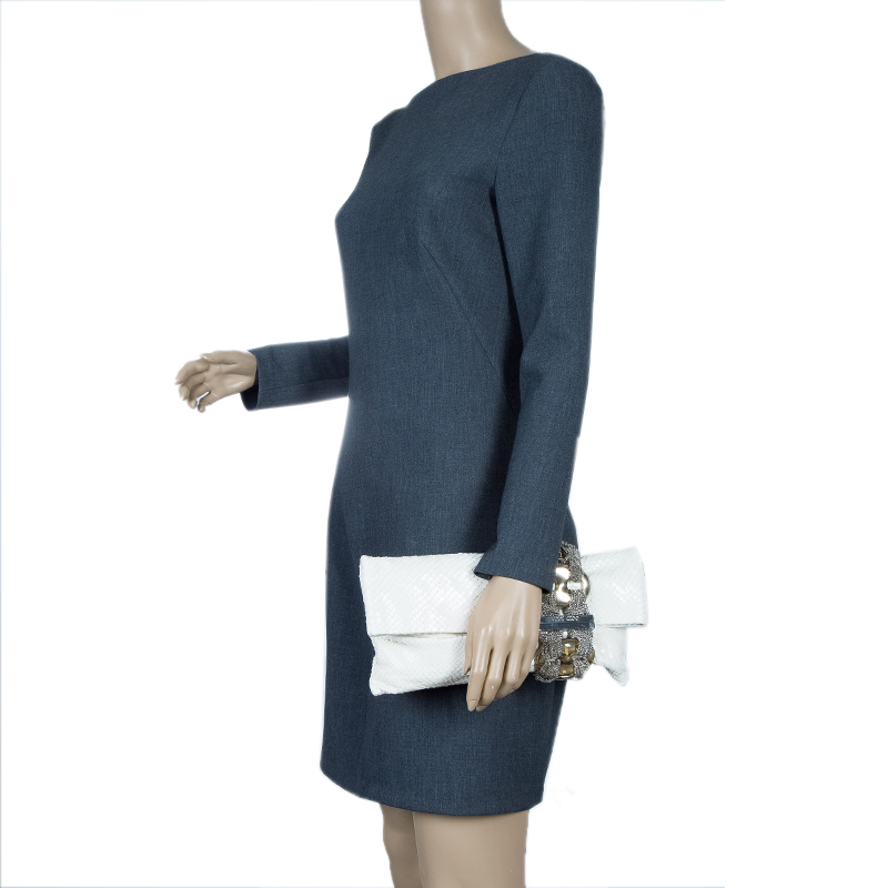 

Jimmy Choo White Python Chandra Clutch