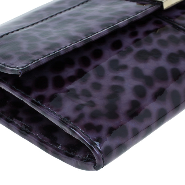 Jimmy Choo Long outlet Wallet Purple Leapord Print