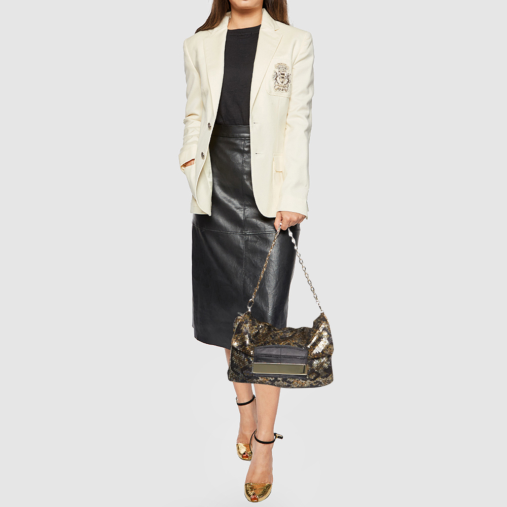 

Jimmy Choo Multicolor Metal Sequins Carolina Chain Shoulder Bag