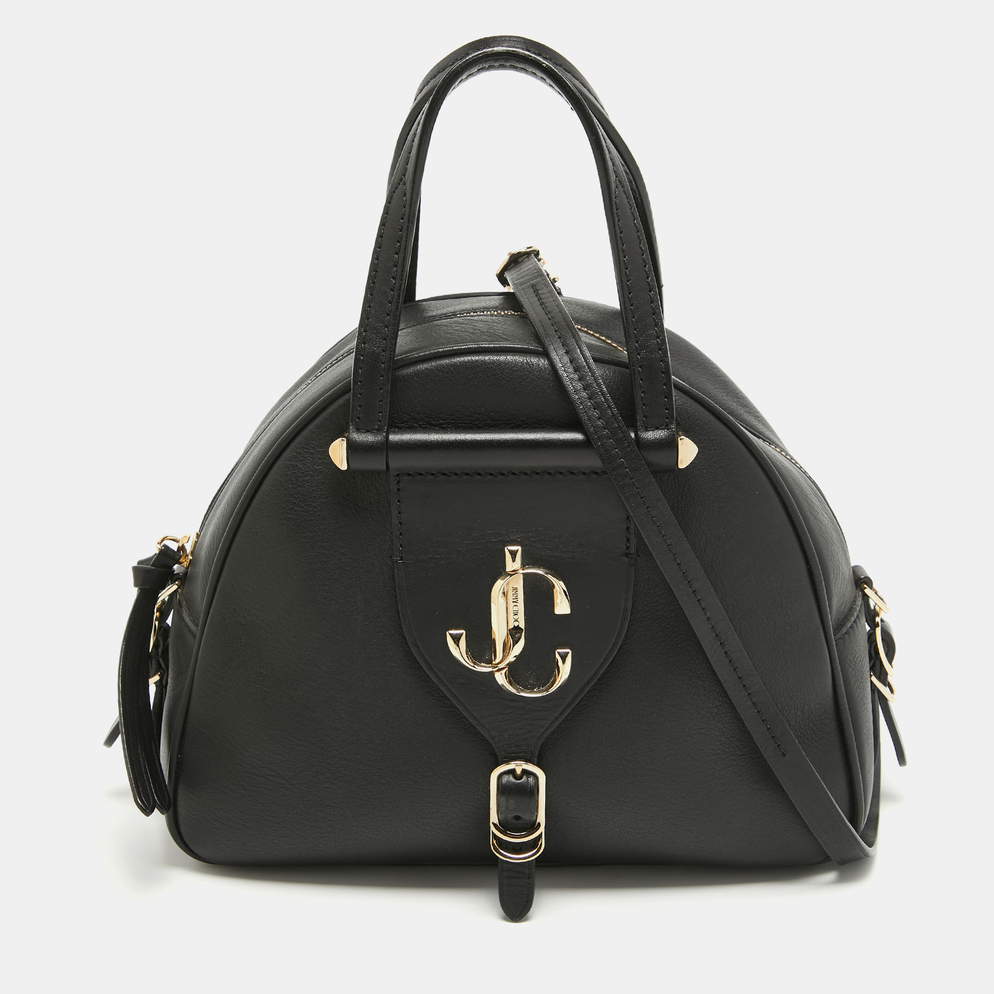 

Jimmy Choo Black Leather  Varenne Bowler Bag