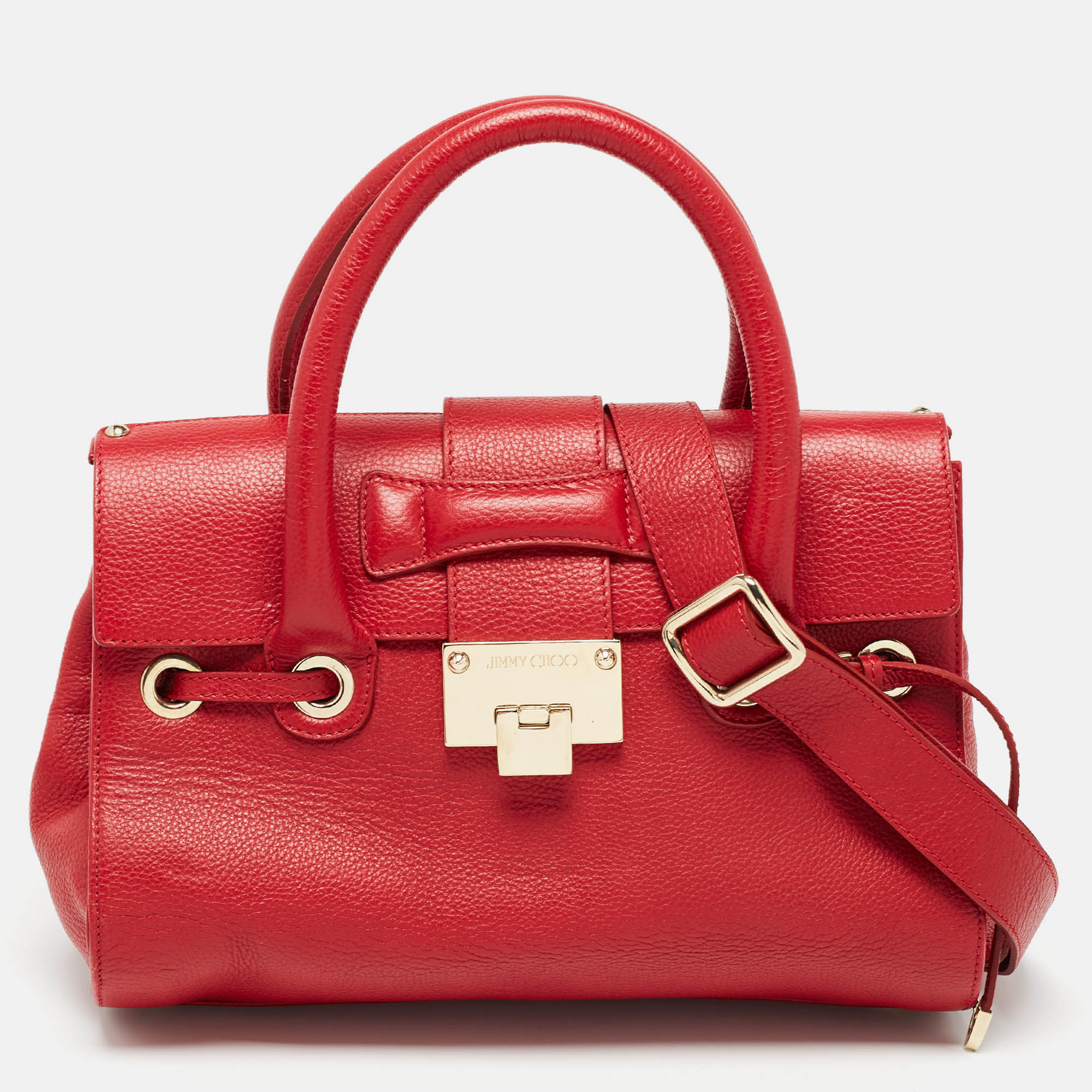 Pre-owned Jimmy Choo Red Leather Rosalie Tote