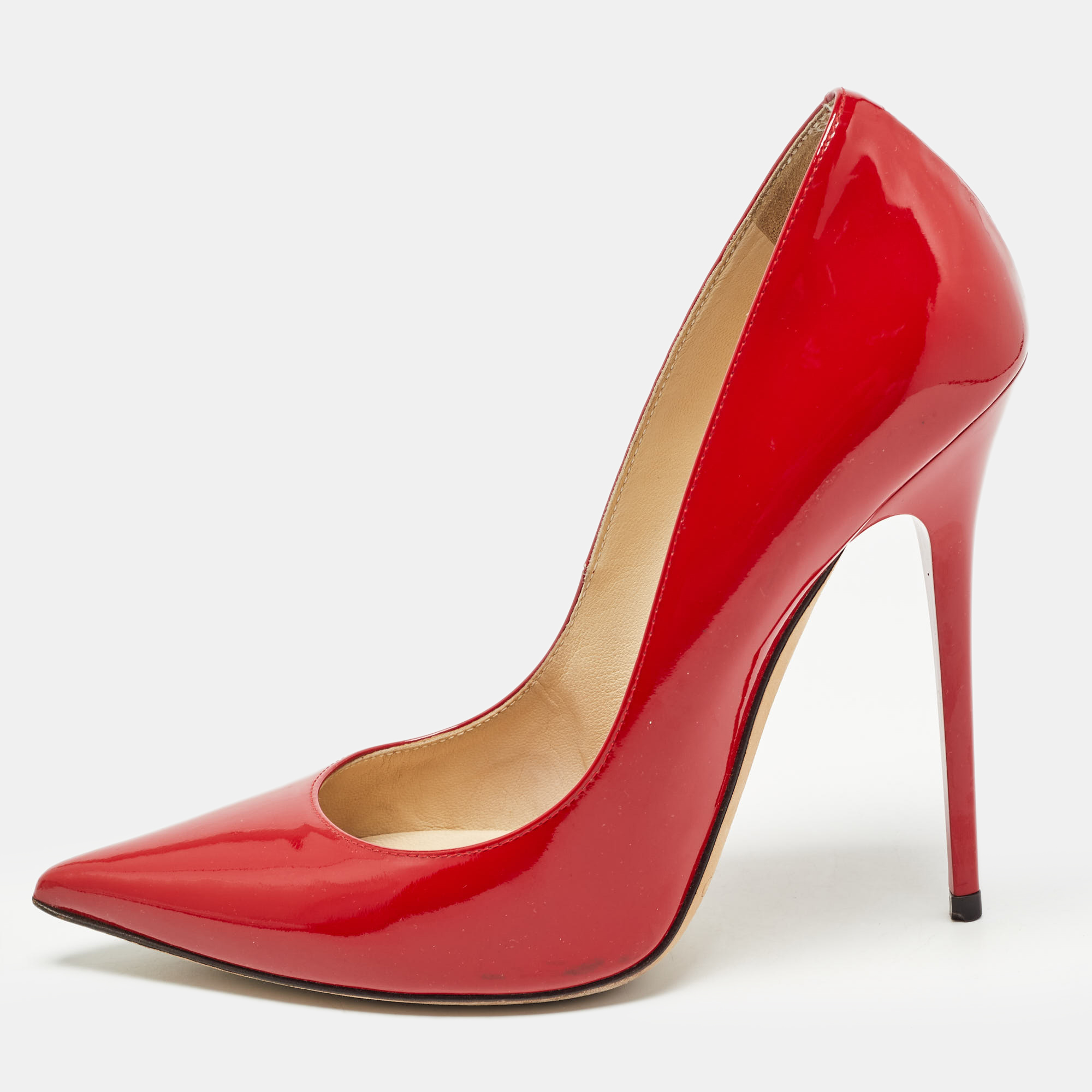 

Jimmy Choo Red Patent Leather Romy Pumps Size