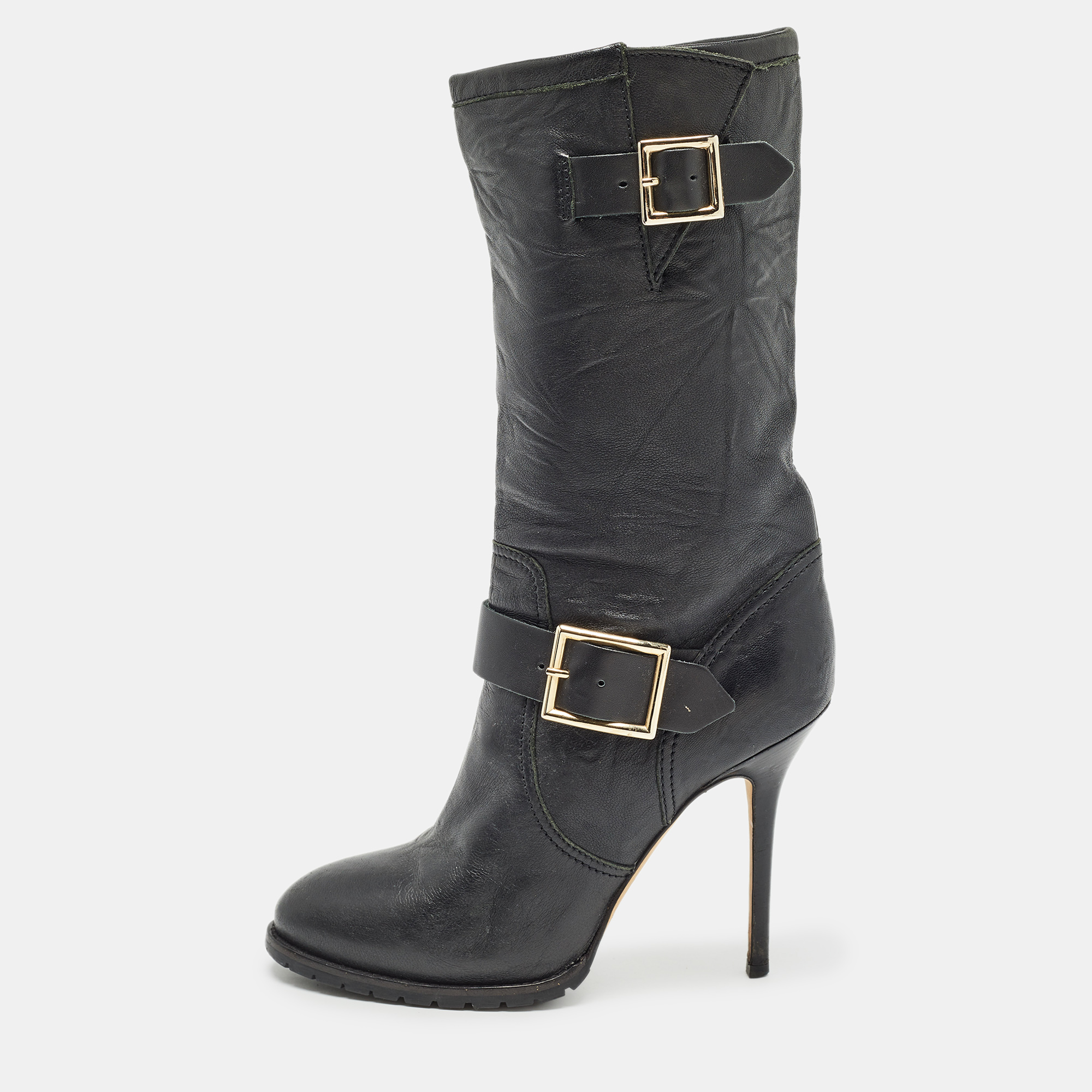 

Jimmy Choo Black Leather Ankle Boots Size