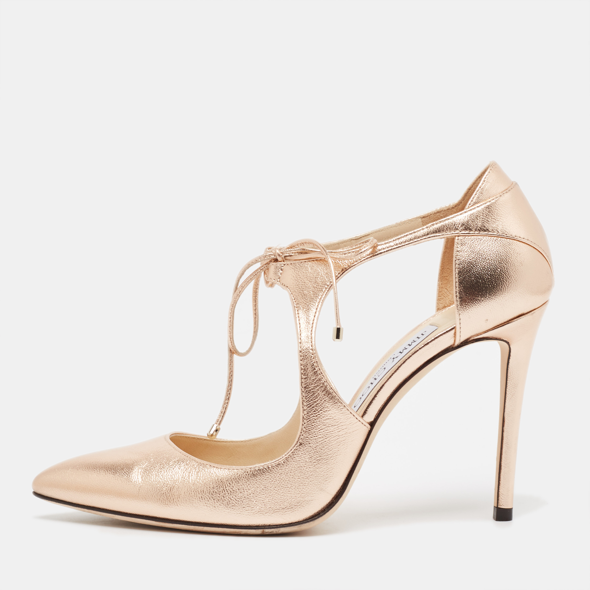 

Jimmy Choo Rose Gold Leather Vanessa Pumps Size, Pink