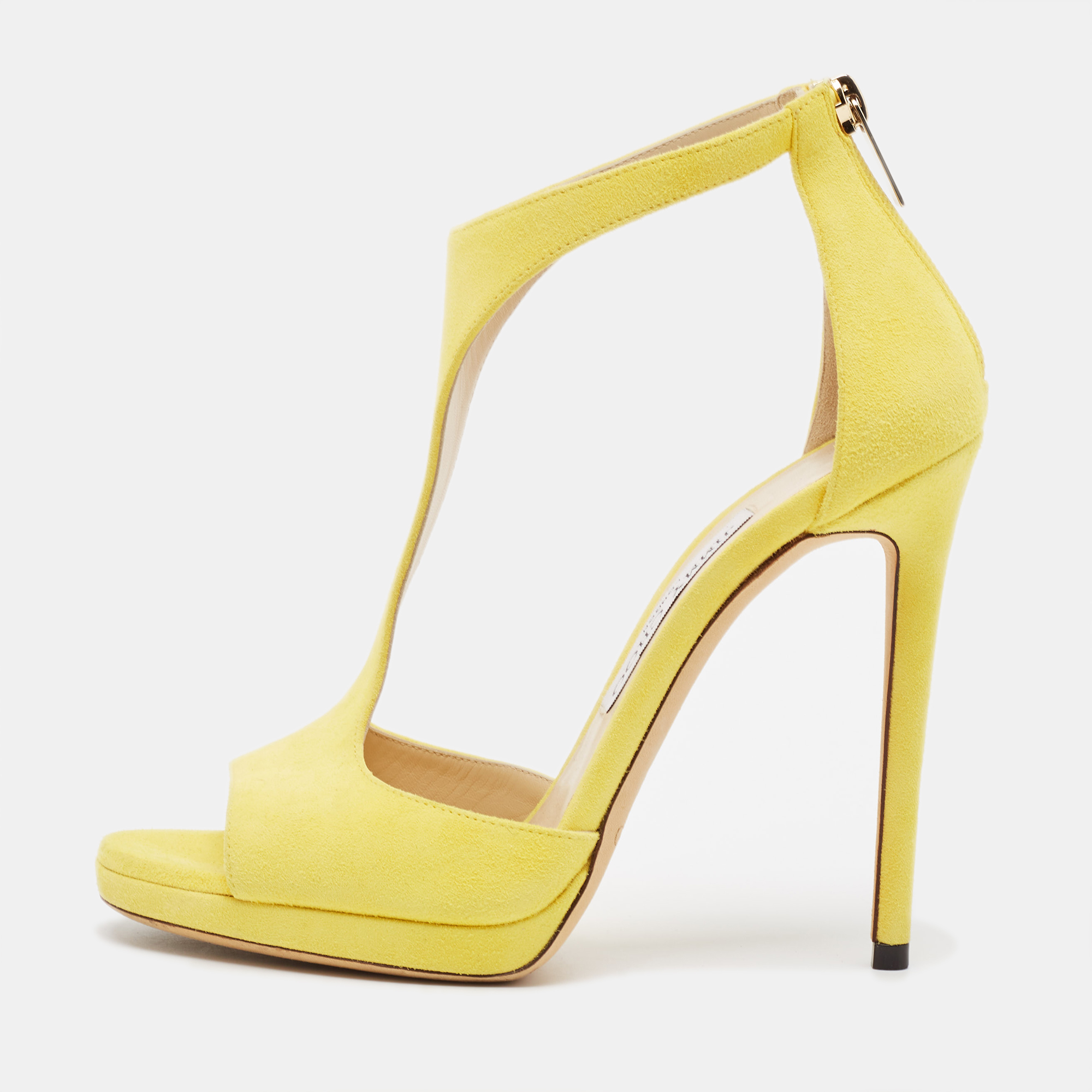 

Jimmy Choo Yellow Suede Lana Sandals Size