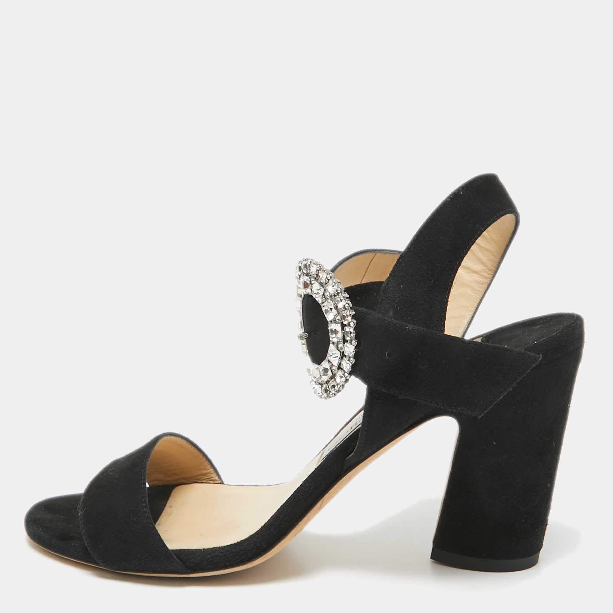 

Jimmy Choo Black Suede Mischa Sandals Size