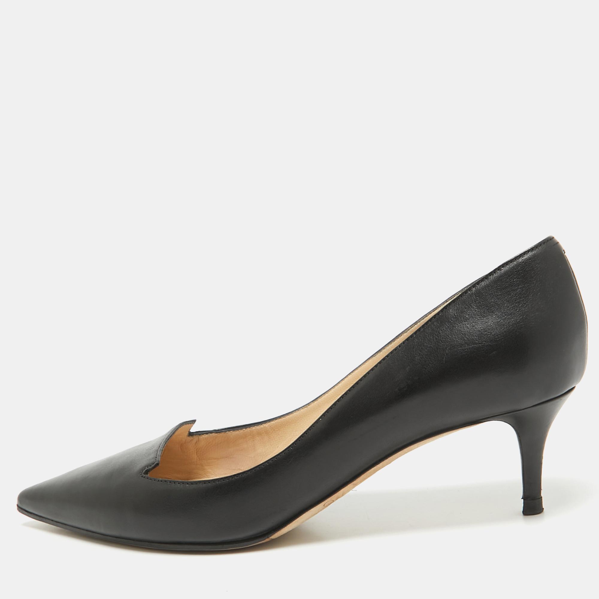 

Jimmy Choo Black Leather Ari Pumps Size