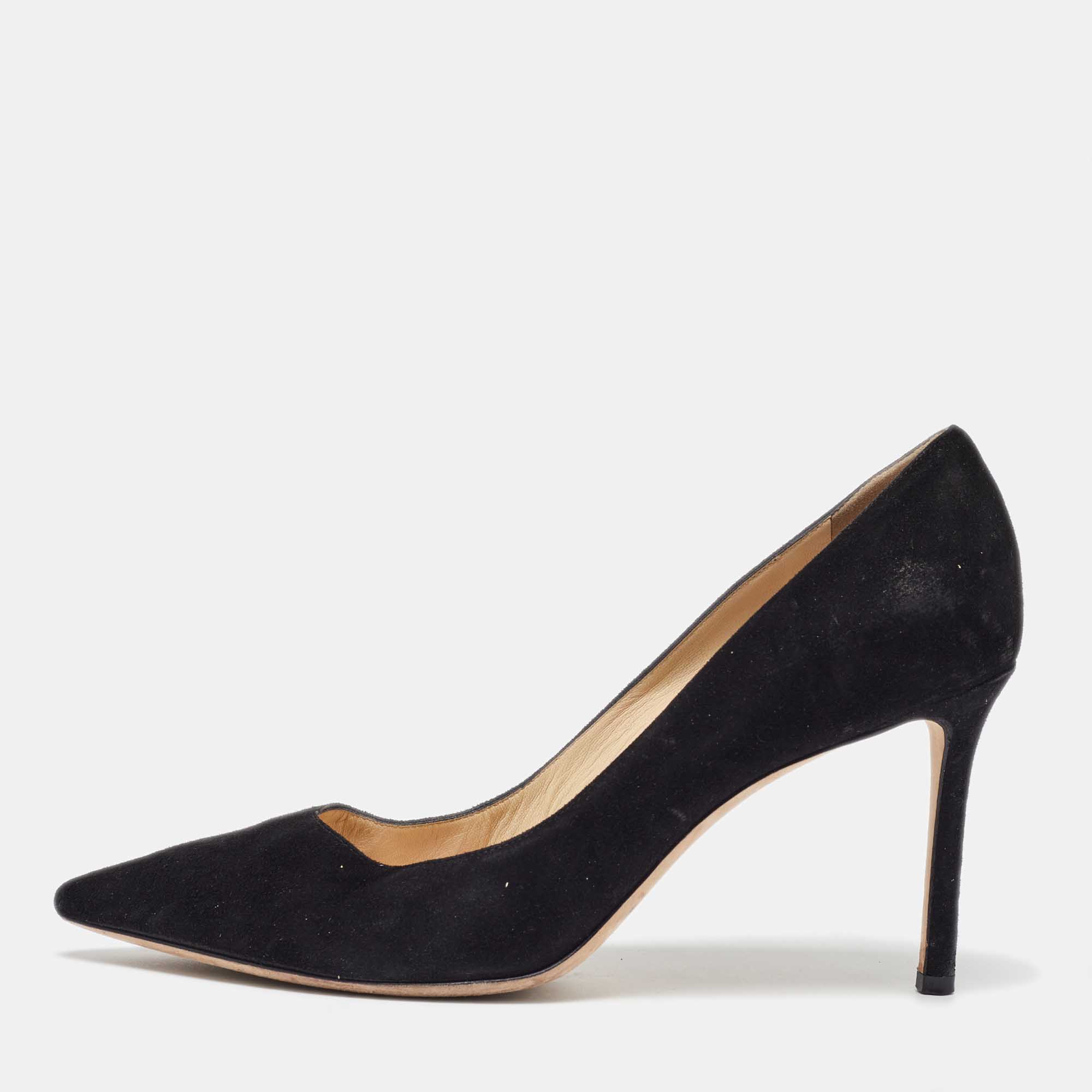 

Jimmy Choo Black Suede Romy Pumps Size