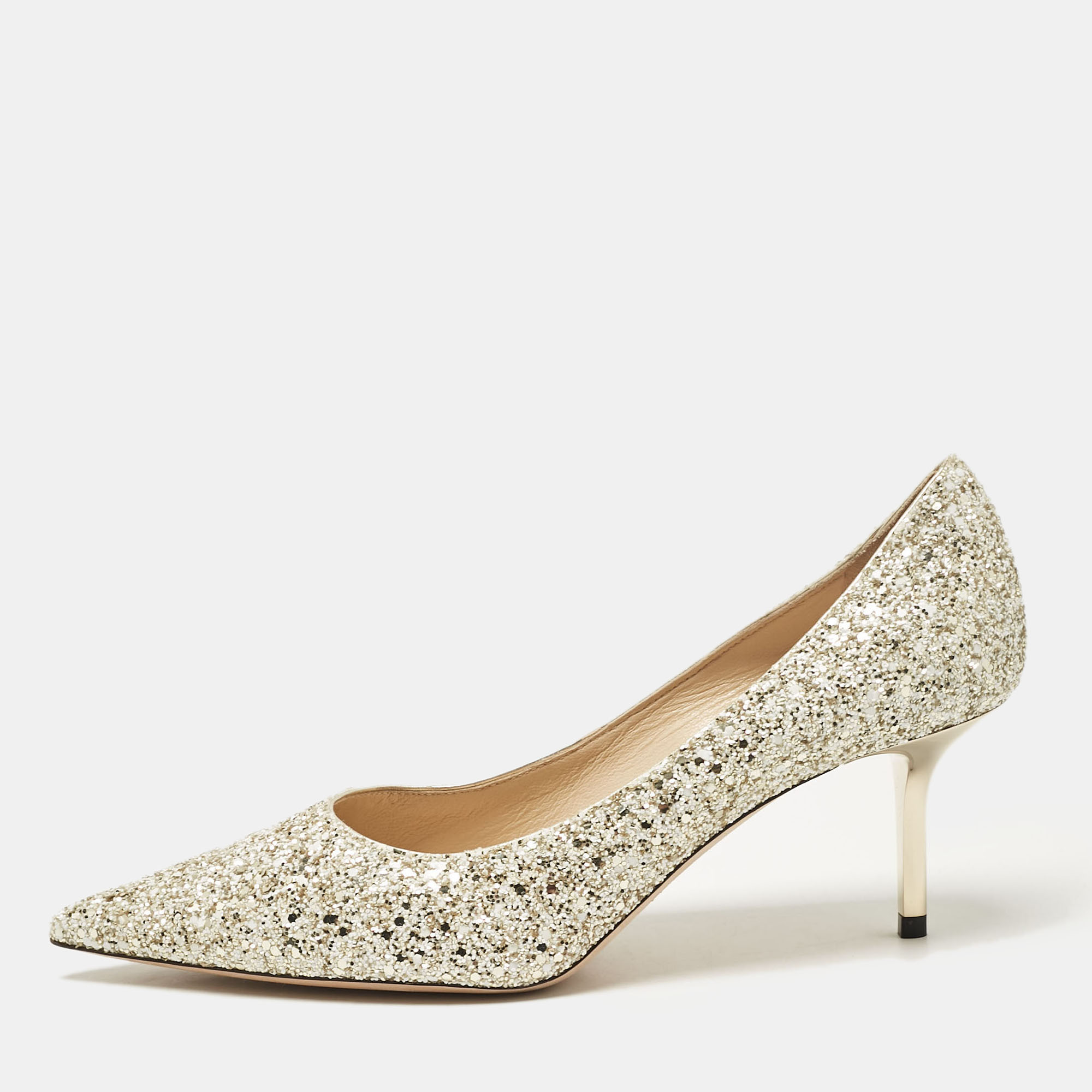 

Jimmy Choo Multicolor Glitter Romy Pumps Size