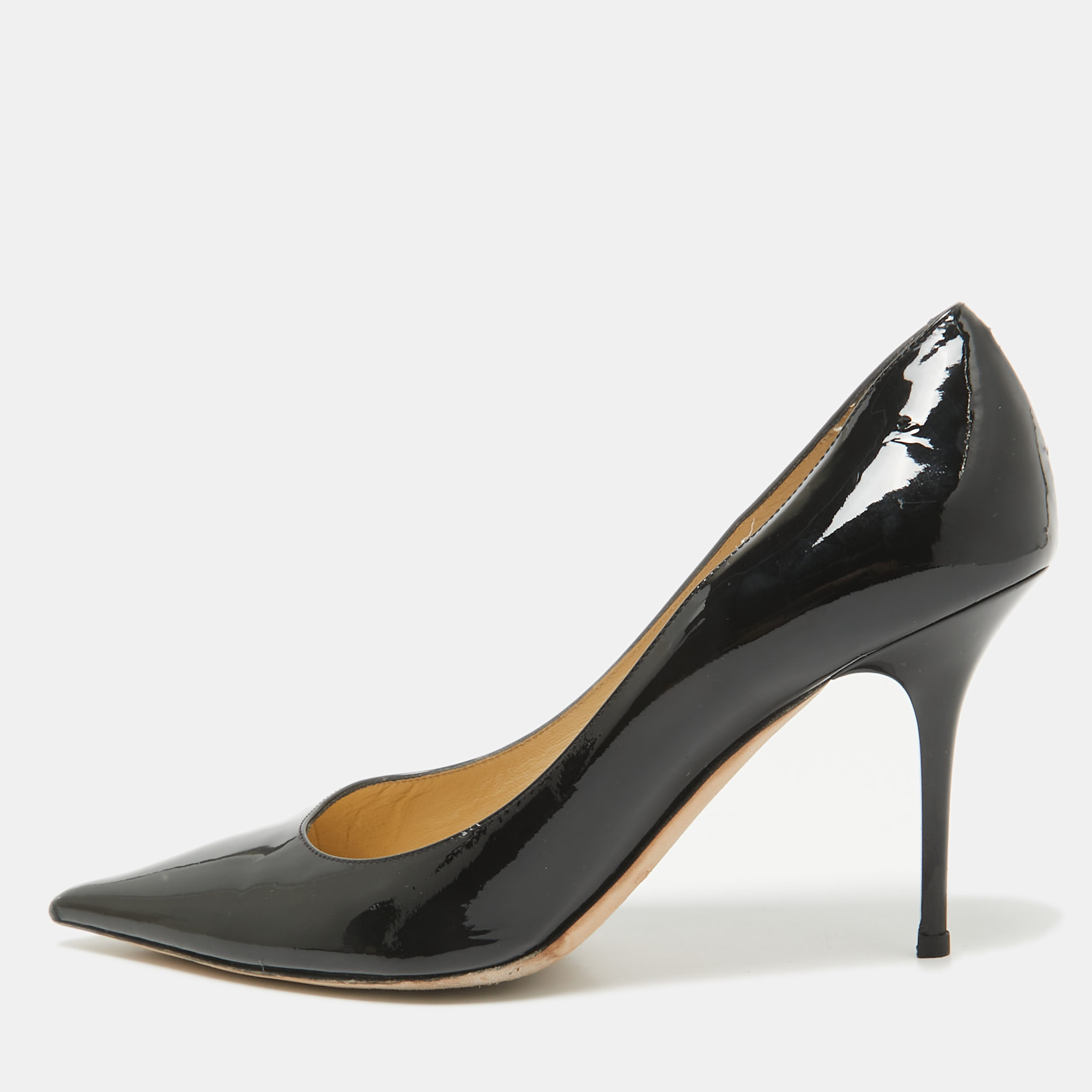 

Jimmy Choo Black Patent Leather Romy Pointed Toe Pumps Size