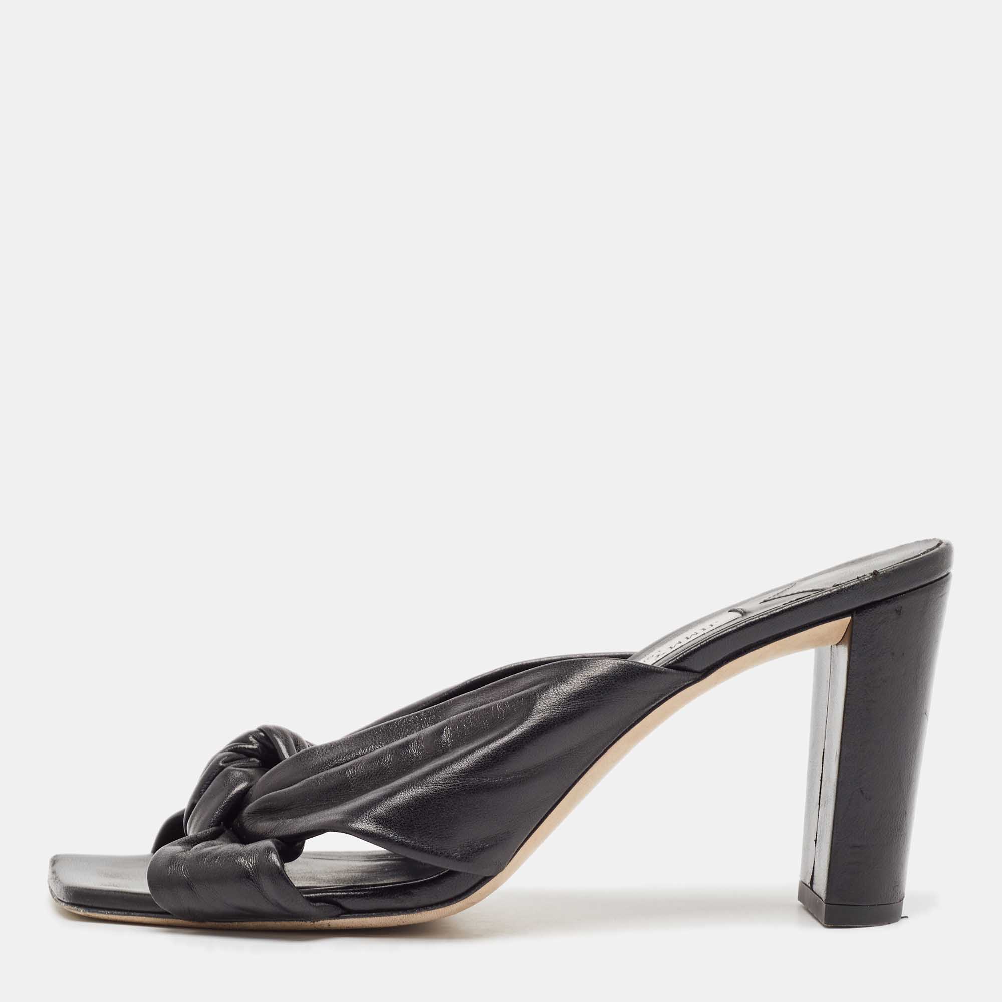 

Jimmy Choo Black Leather Slide Sandals