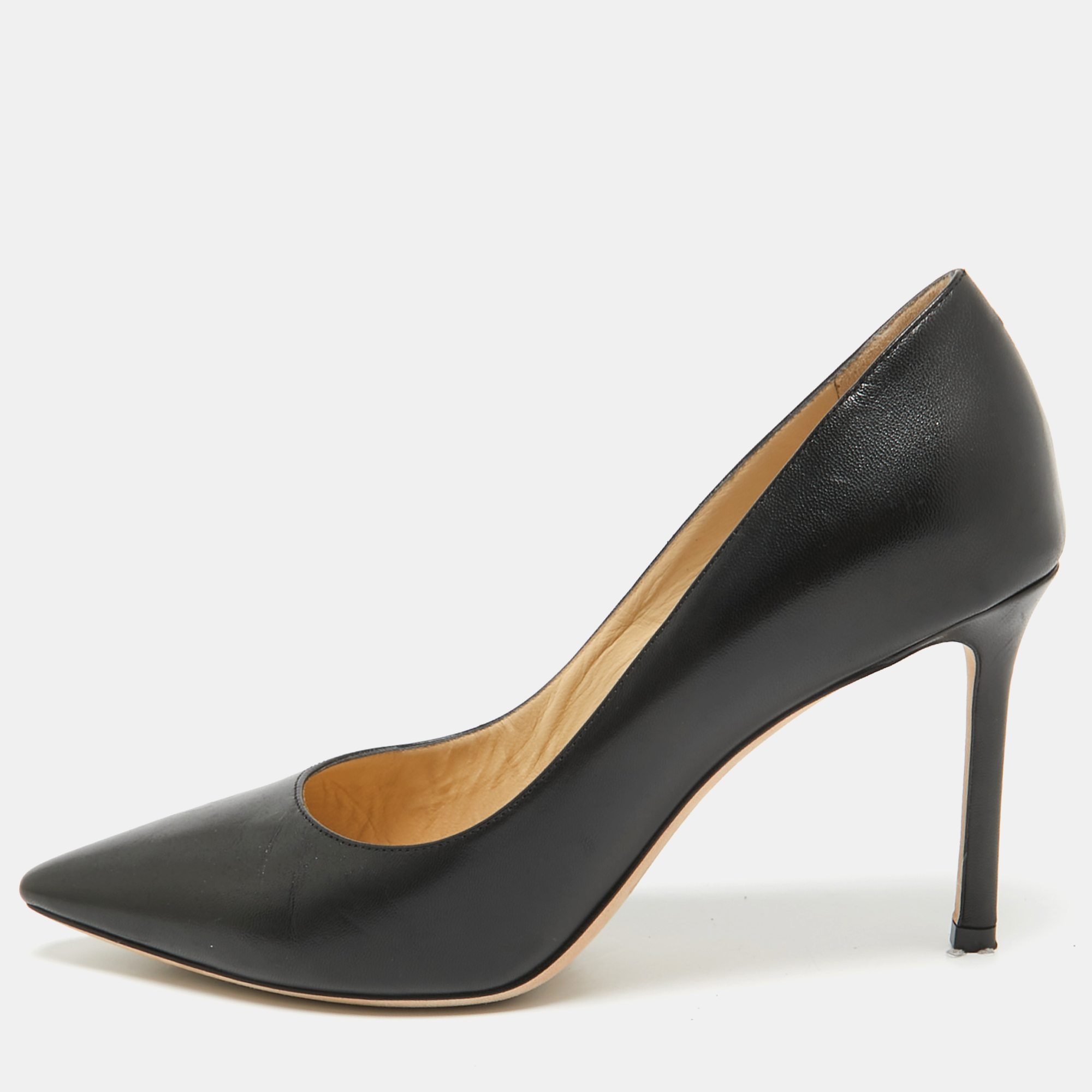 

Jimmy Choo Black Leather Romy Pumps Size