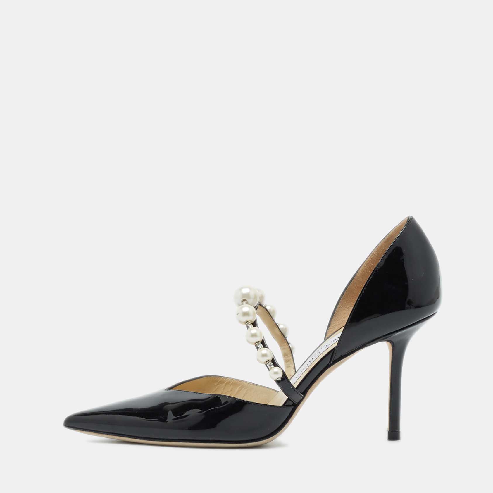 

Jimmy Choo Black Patent Leather Aurelie Pumps Size