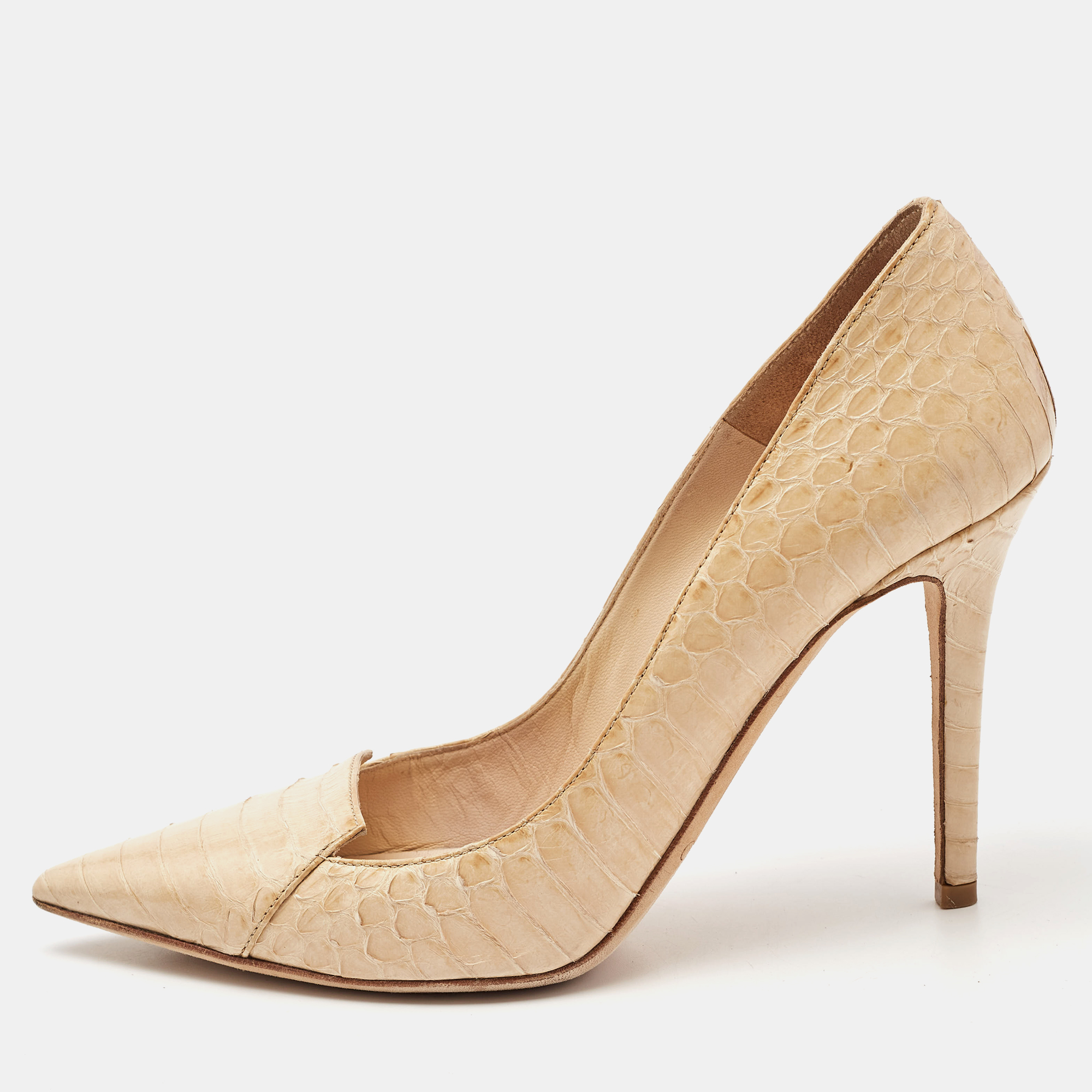 

Jimmy Choo Beige Python Pointed Toe Pumps Size