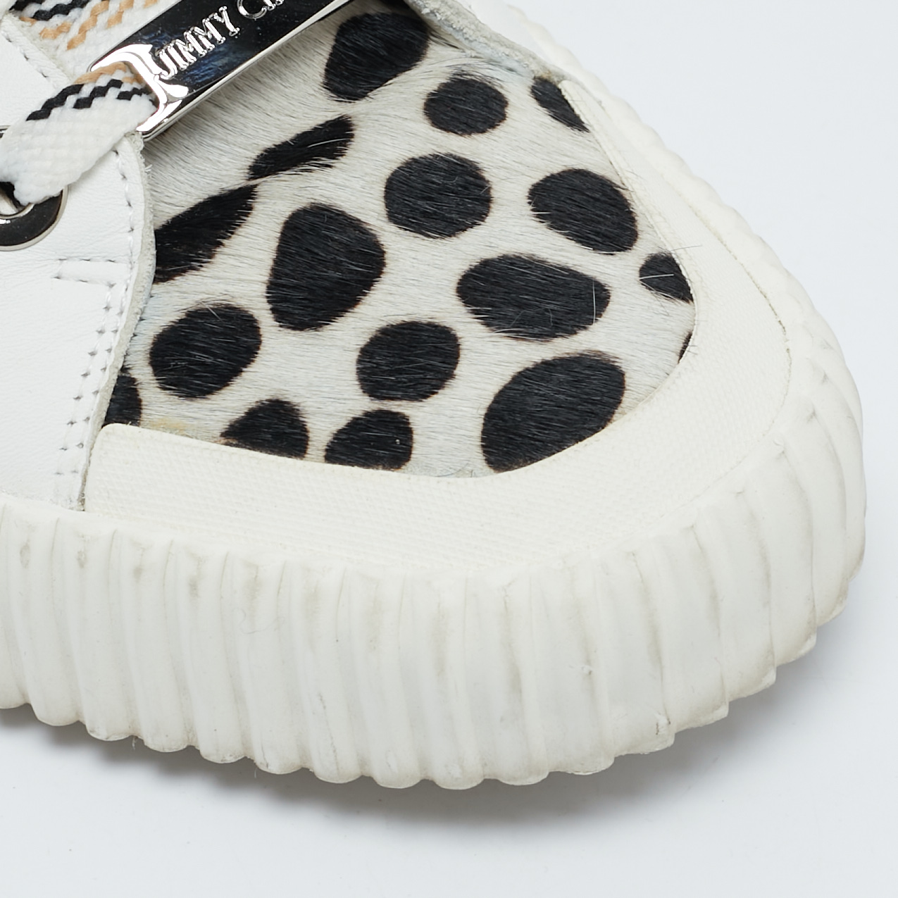 Jimmy Choo Multicolor Animal Print Calf Hair and Leather Impala Sneakers Size 40 