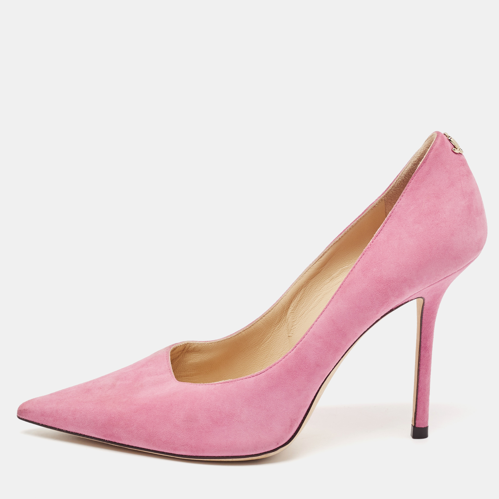 

Jimmy Choo Pink Suede Love Pumps Size