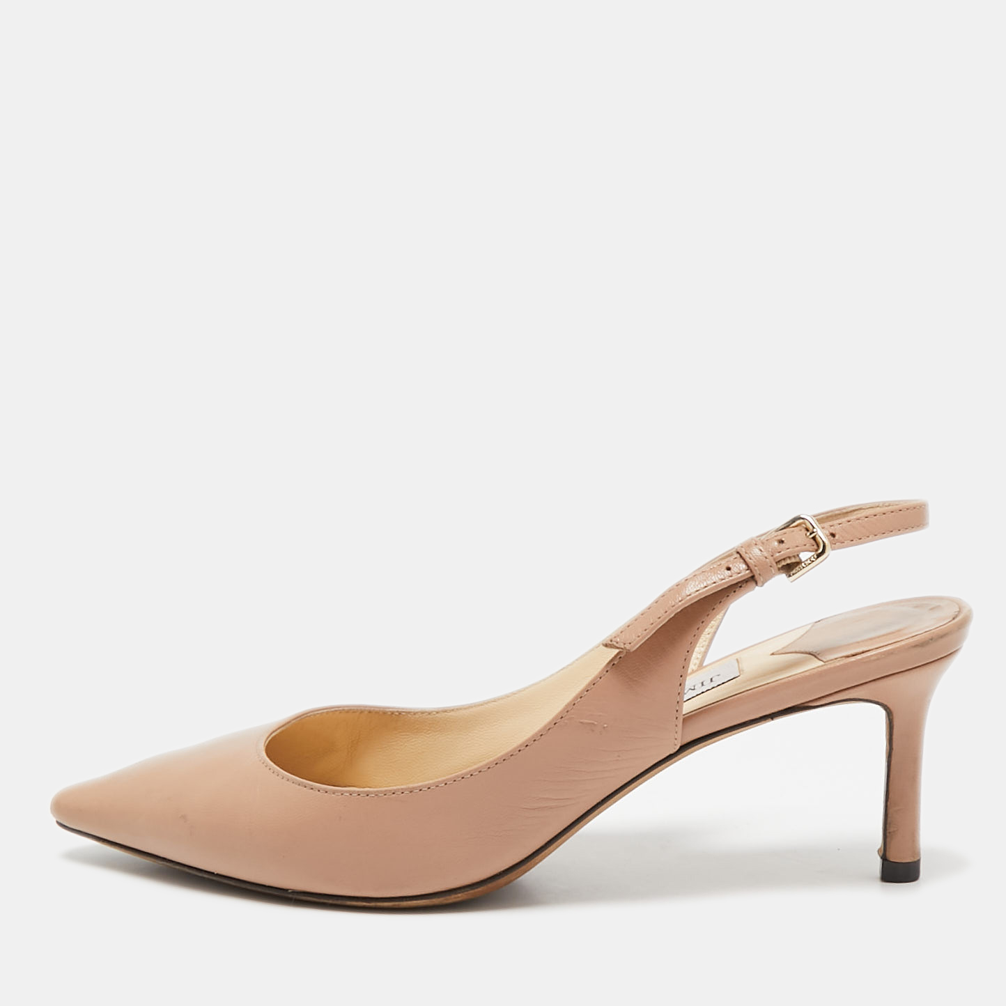 

Jimmy Choo Beige Leather Erin Slingback Pumps Size