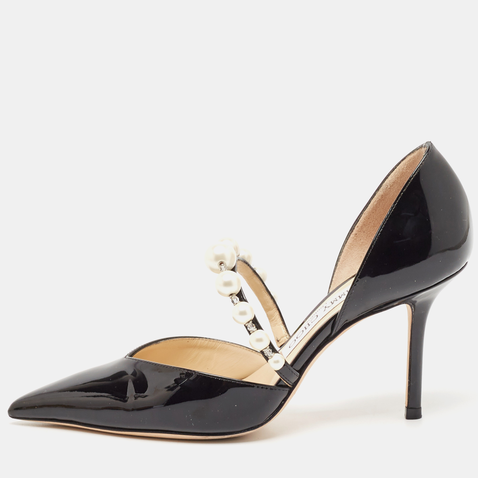 

Jimmy Choo Black Patent Leather Aurelie Pumps Size