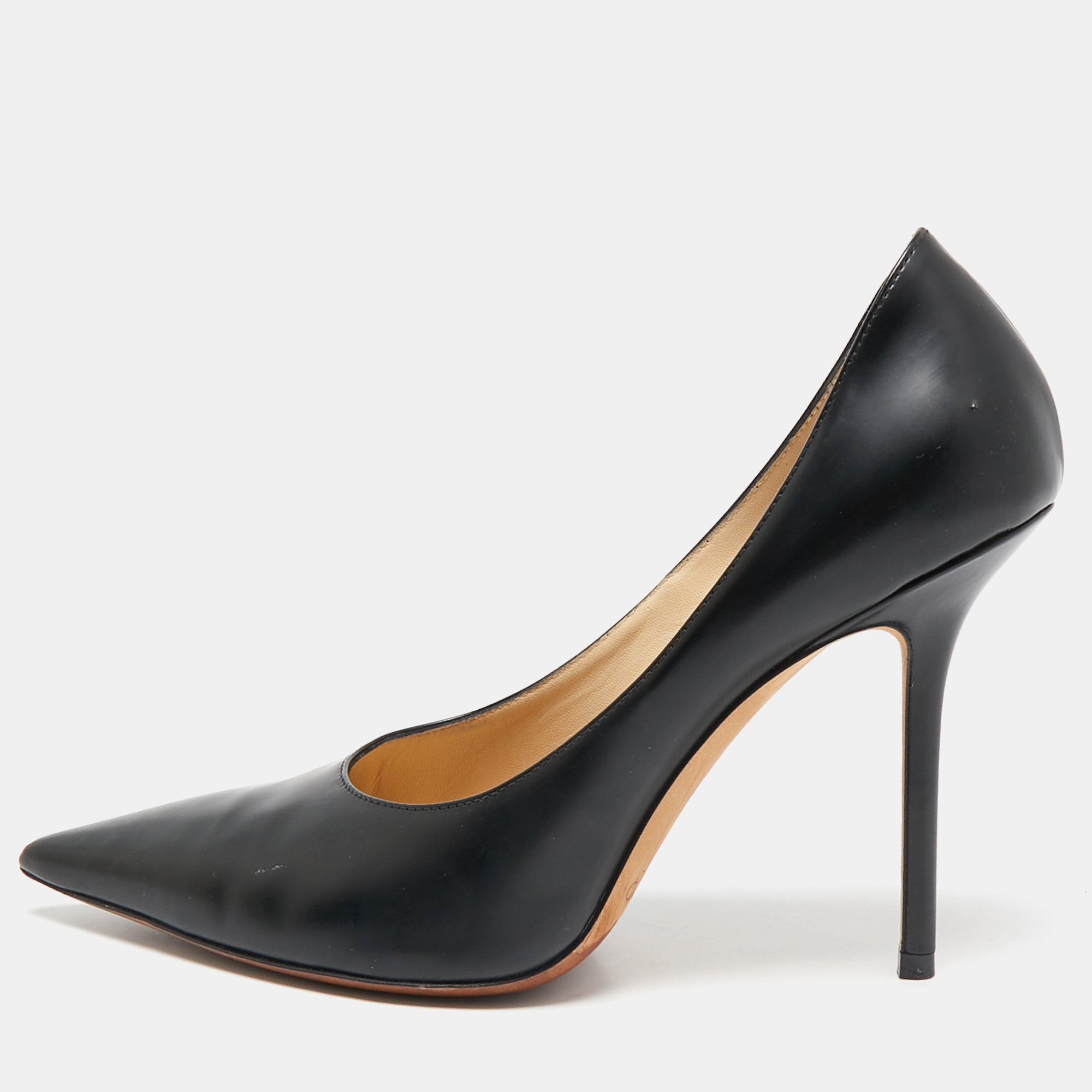 

Jimmy Choo Black Leather Love 85 Pumps Size