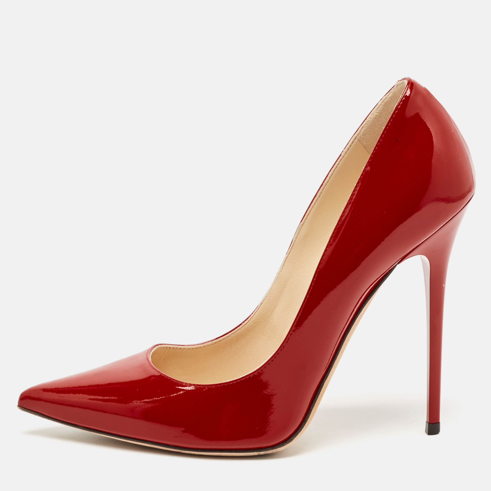 

Jimmy Choo Red Patent Leather Love Pumps Size