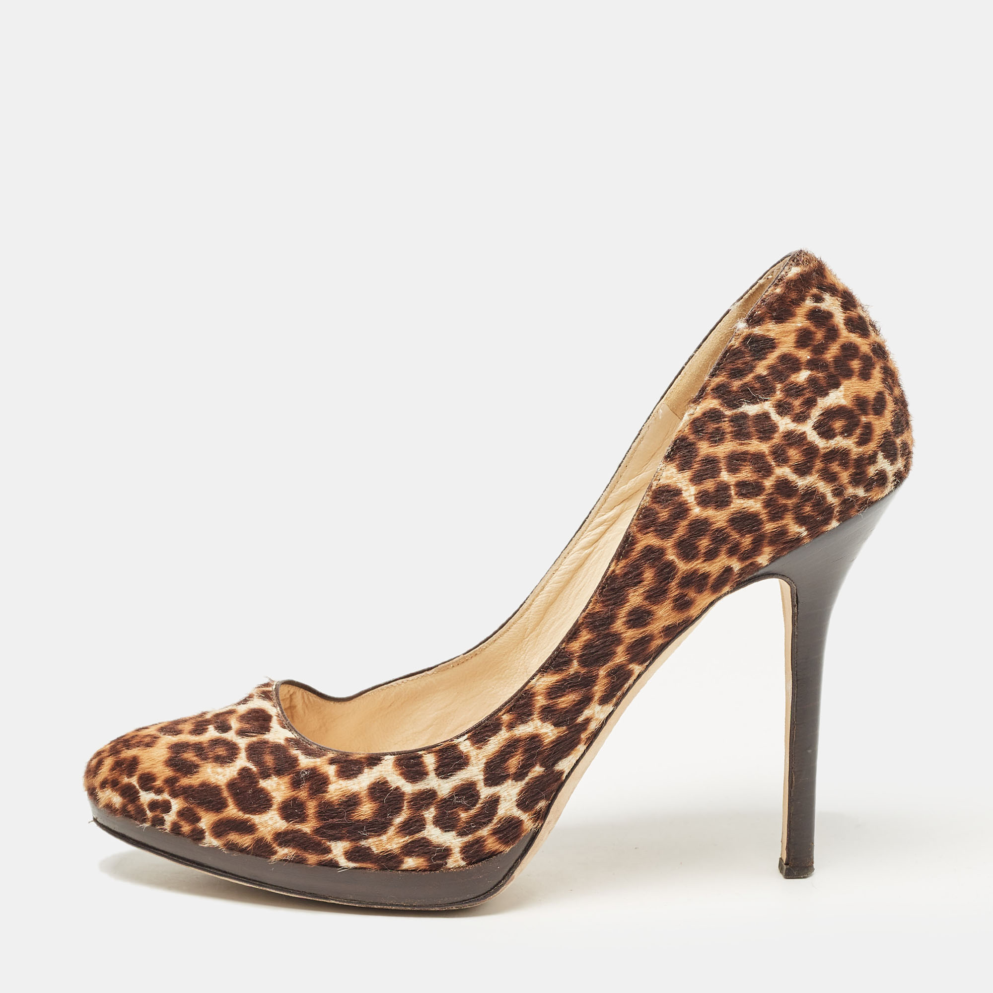 

Jimmy Choo Brown Calf Hair Romy Pumps Size