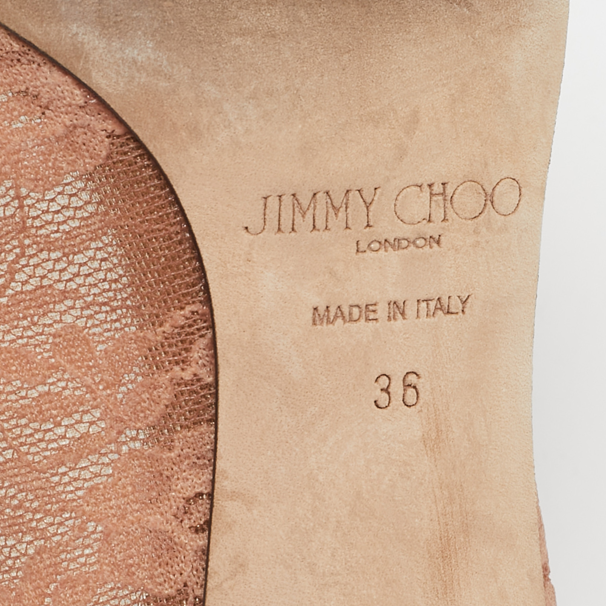 Jimmy Choo Pink Lace and Mesh Love Pumps Size 36 