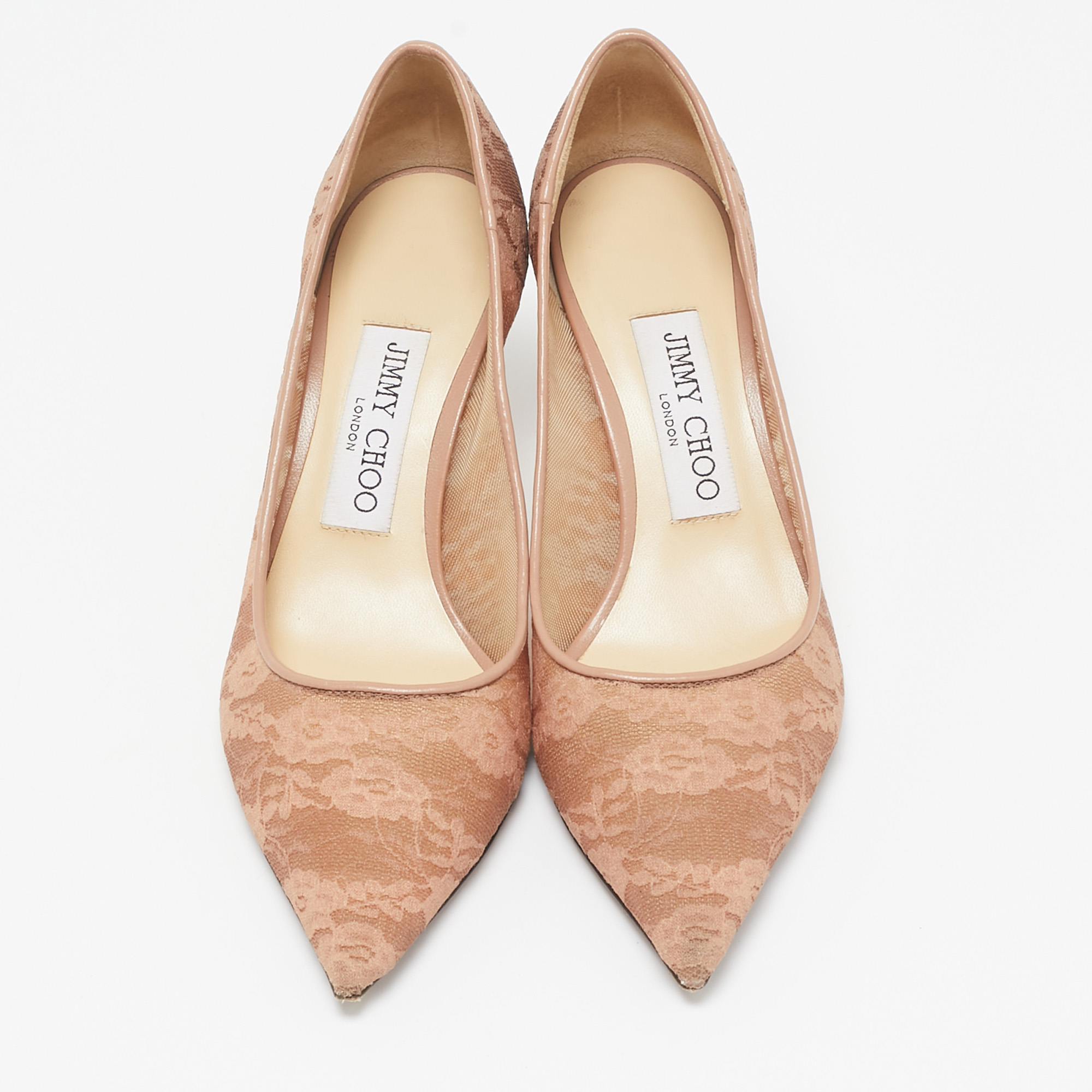 Jimmy Choo Pink Lace and Mesh Love Pumps Size 36 