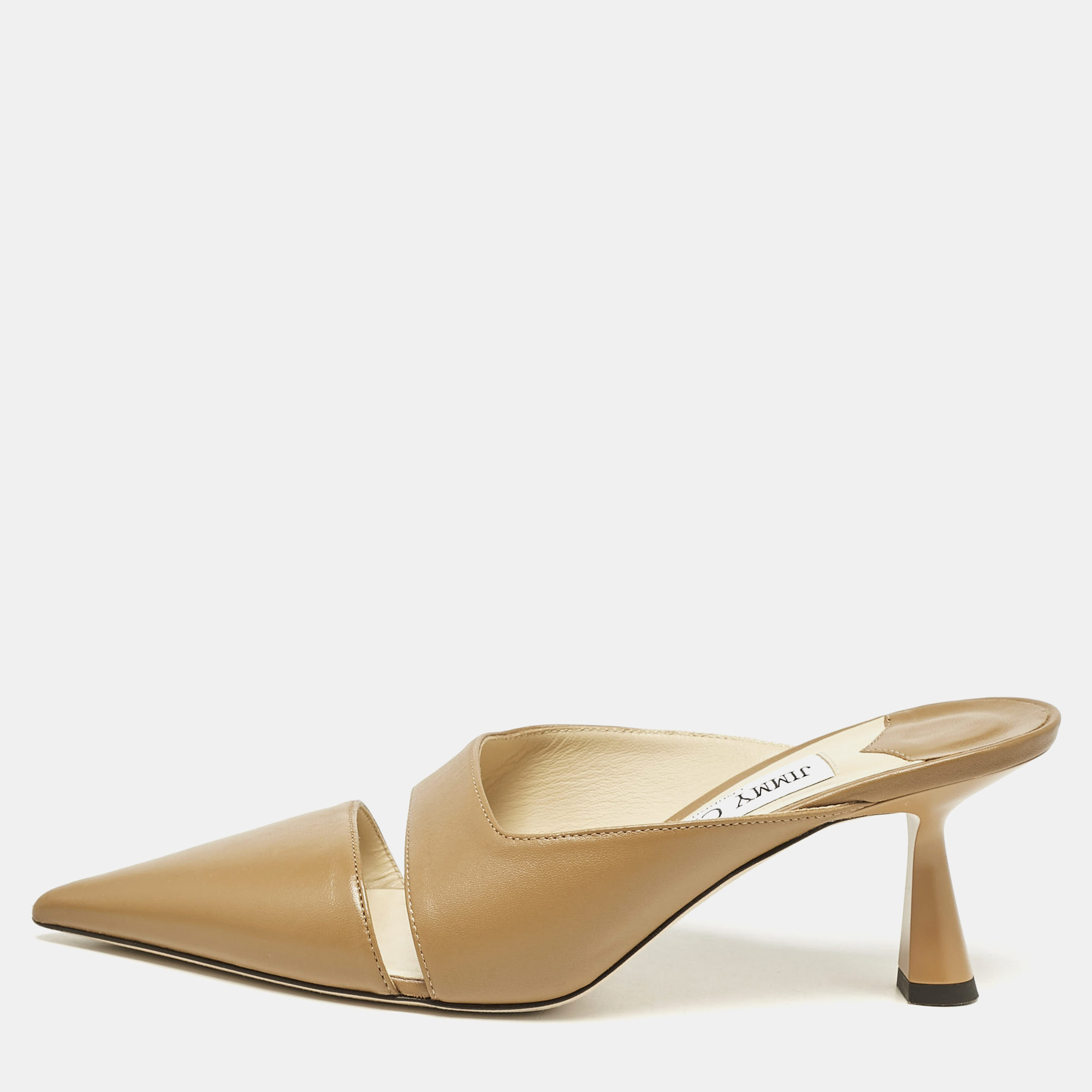 

Jimmy Choo Brown Leather Zalea Mules Size