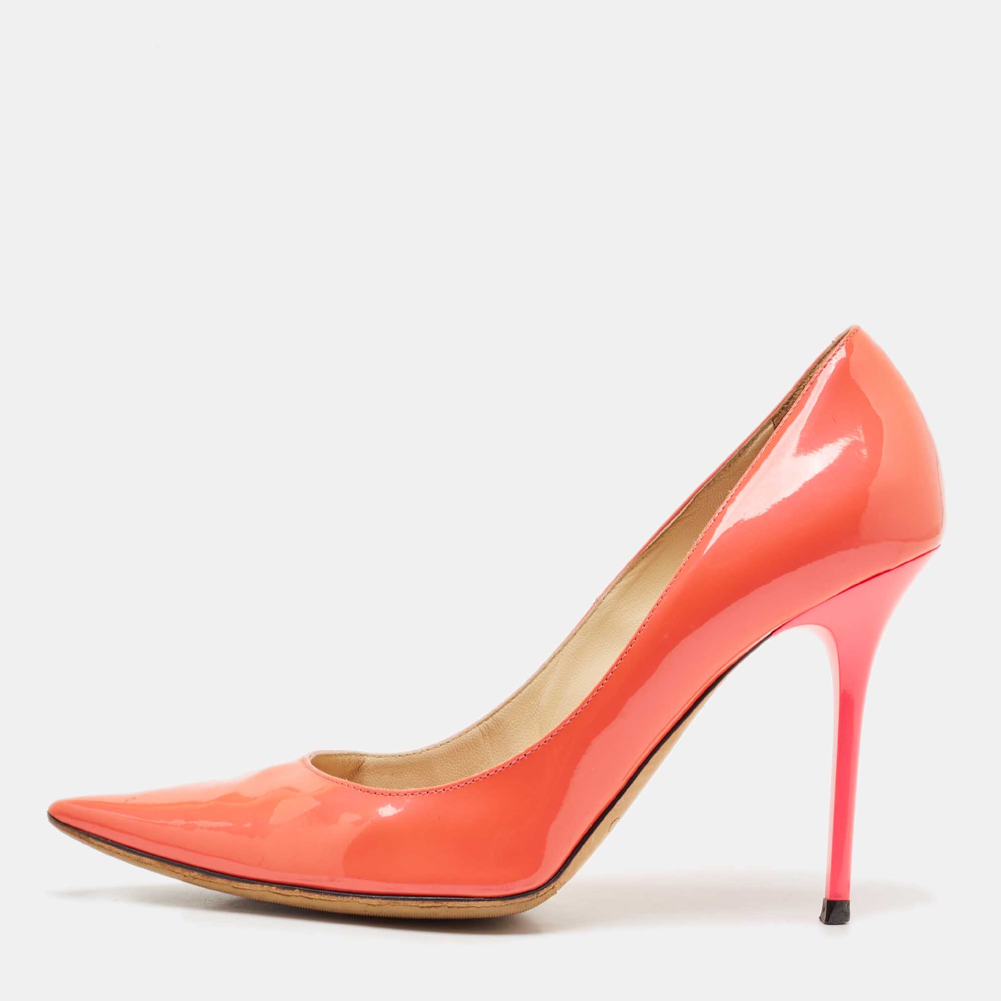 

Jimmy Choo Pink Patent Leather Abel Pumps Size