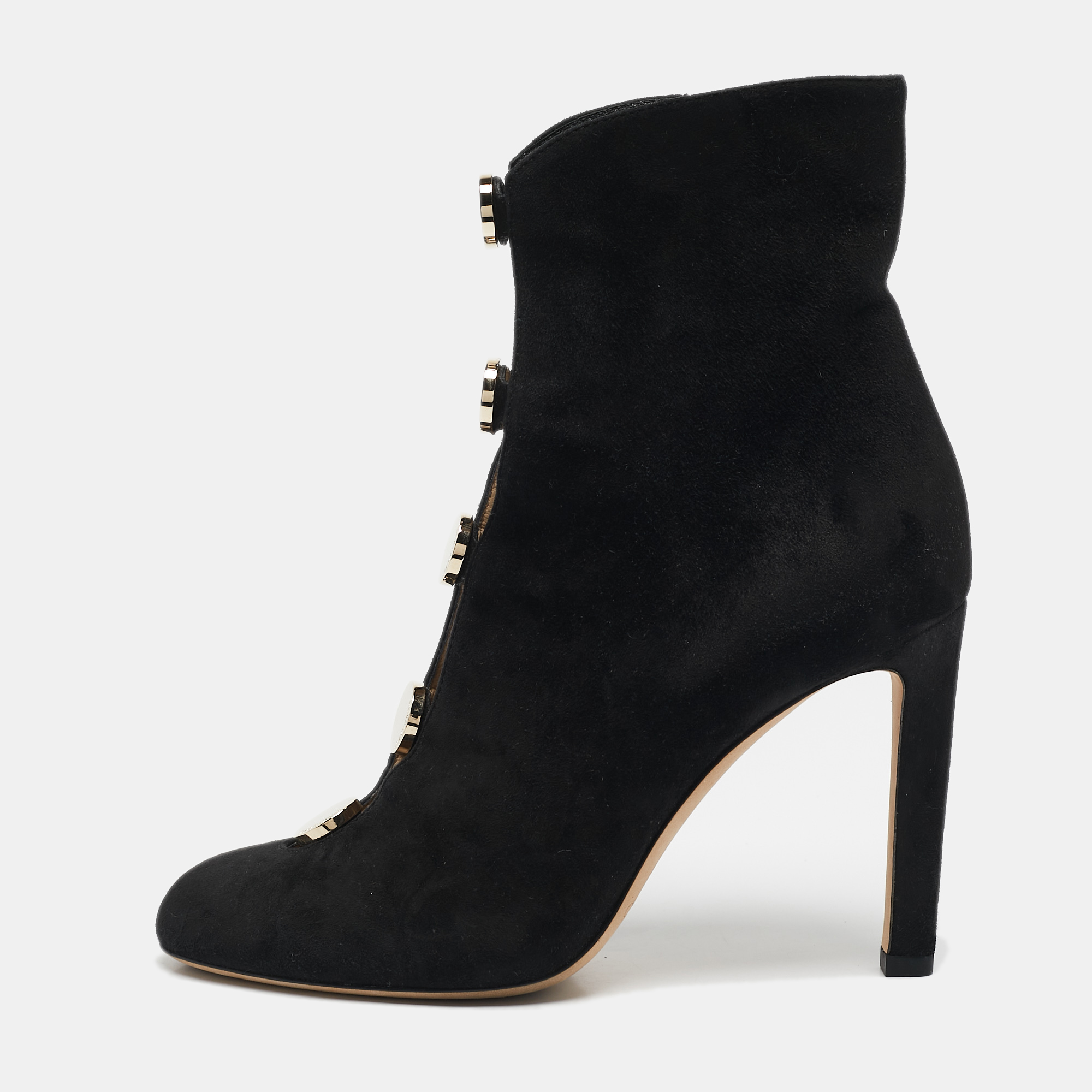 

Jimmy Choo Black Suede Loretta Ankle Length Boots