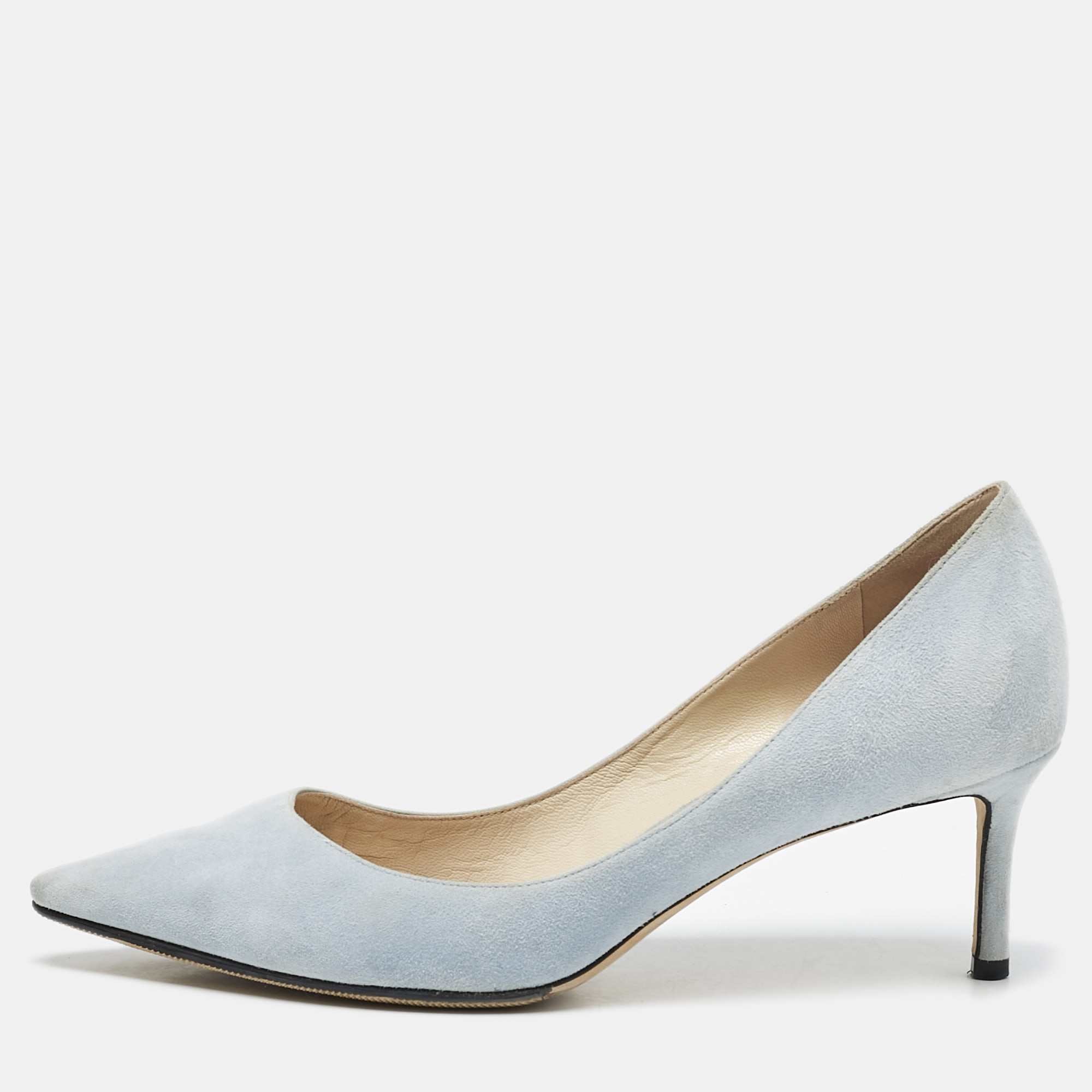 

Jimmy Choo Blue Suede Love Pumps Size