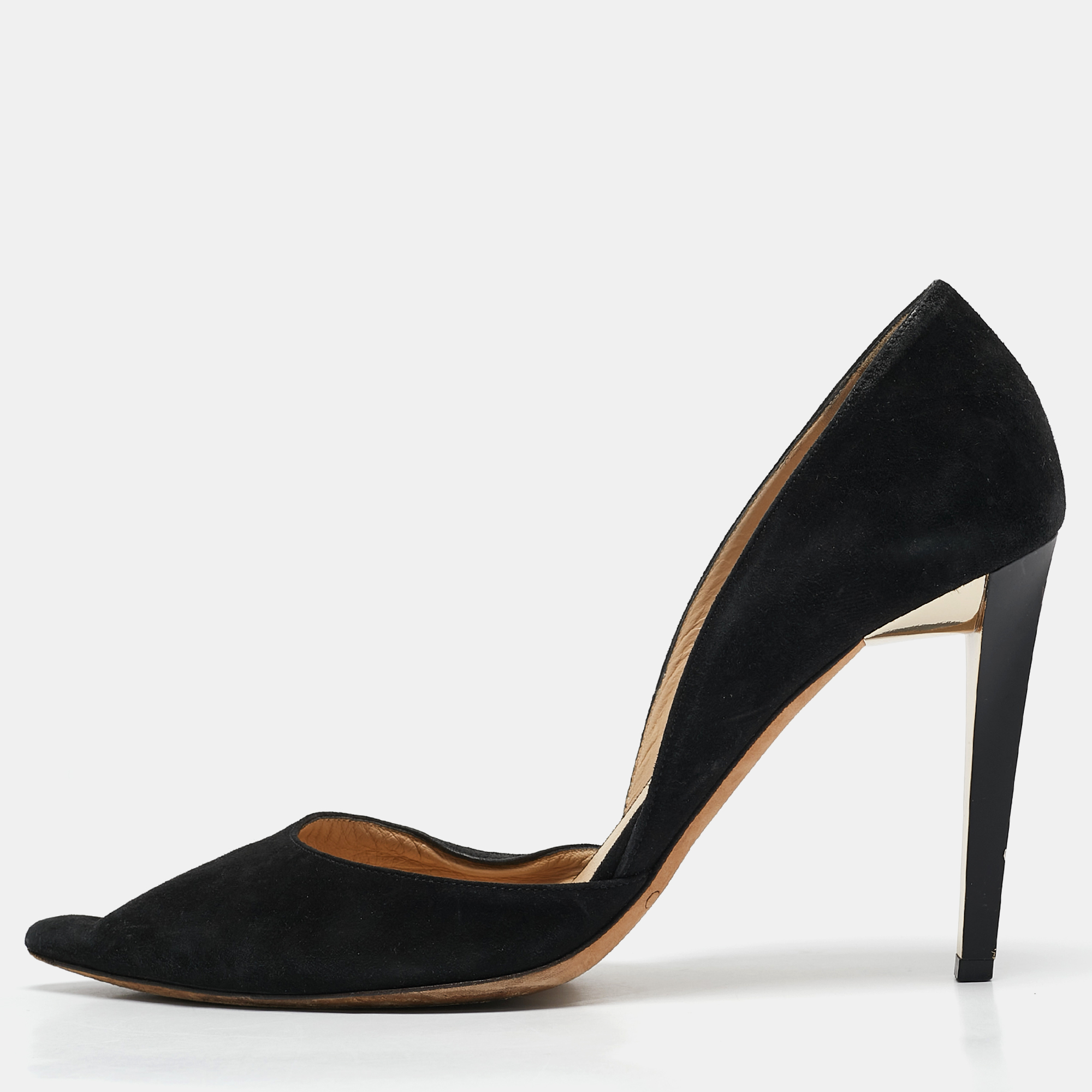 

Jimmy Choo Black Suede Addison D'orsay Pumps Size