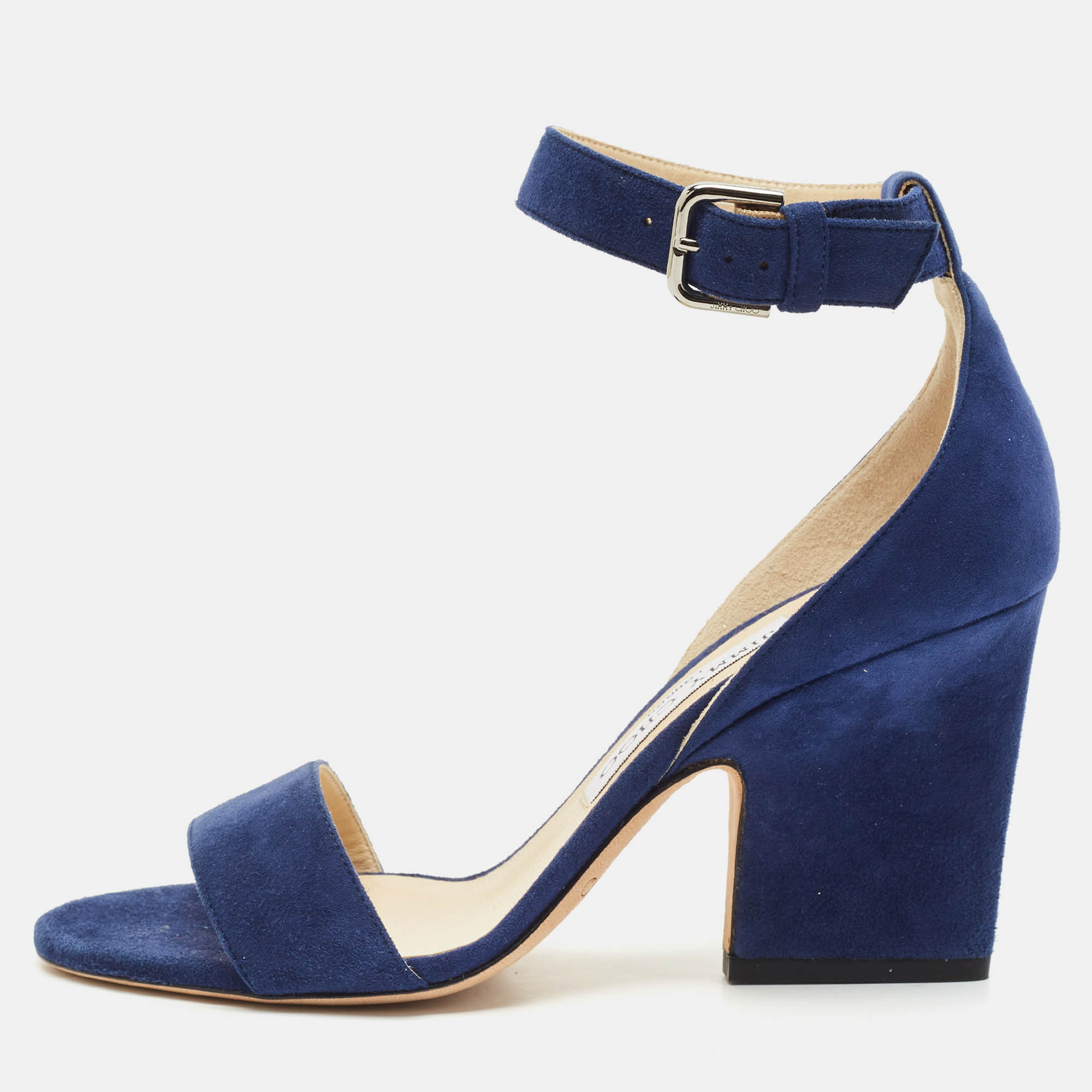 

Jimmy Choo Blue Suede Ankle Strap Sandals Size